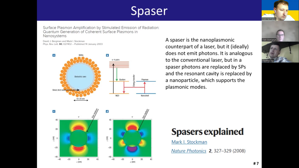 nanotalks 2024 - slide "Spaser"